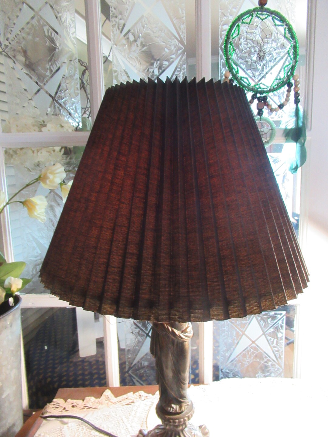 Ombre Black Pleated Shade for Table or Floor Lamp Vintage Etsy UK