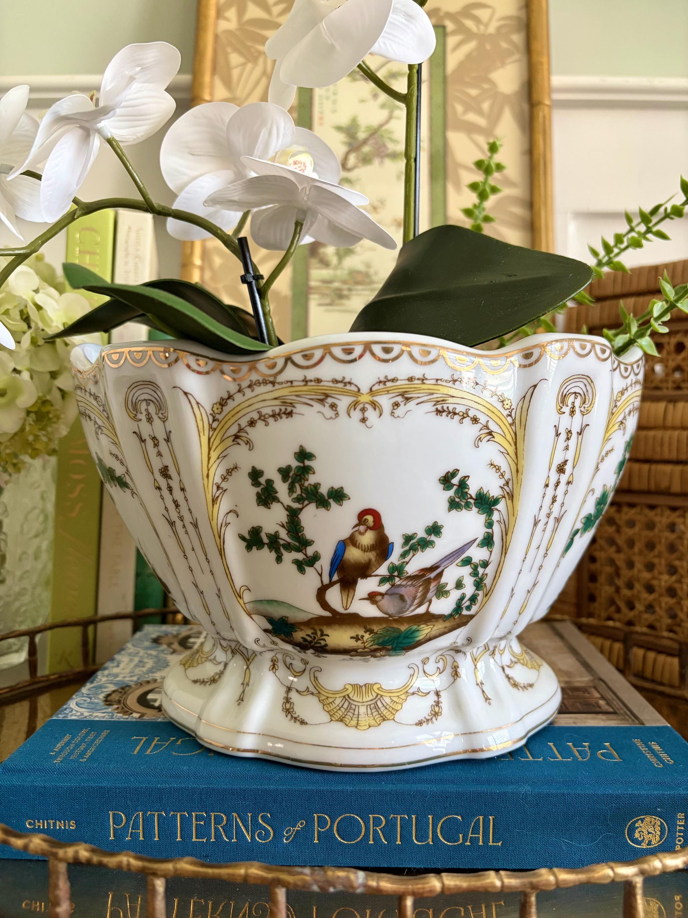 西洋アンティーク　陶器製cachepot　約103cm Vintage Chinoiserie Cachepot - Etsy