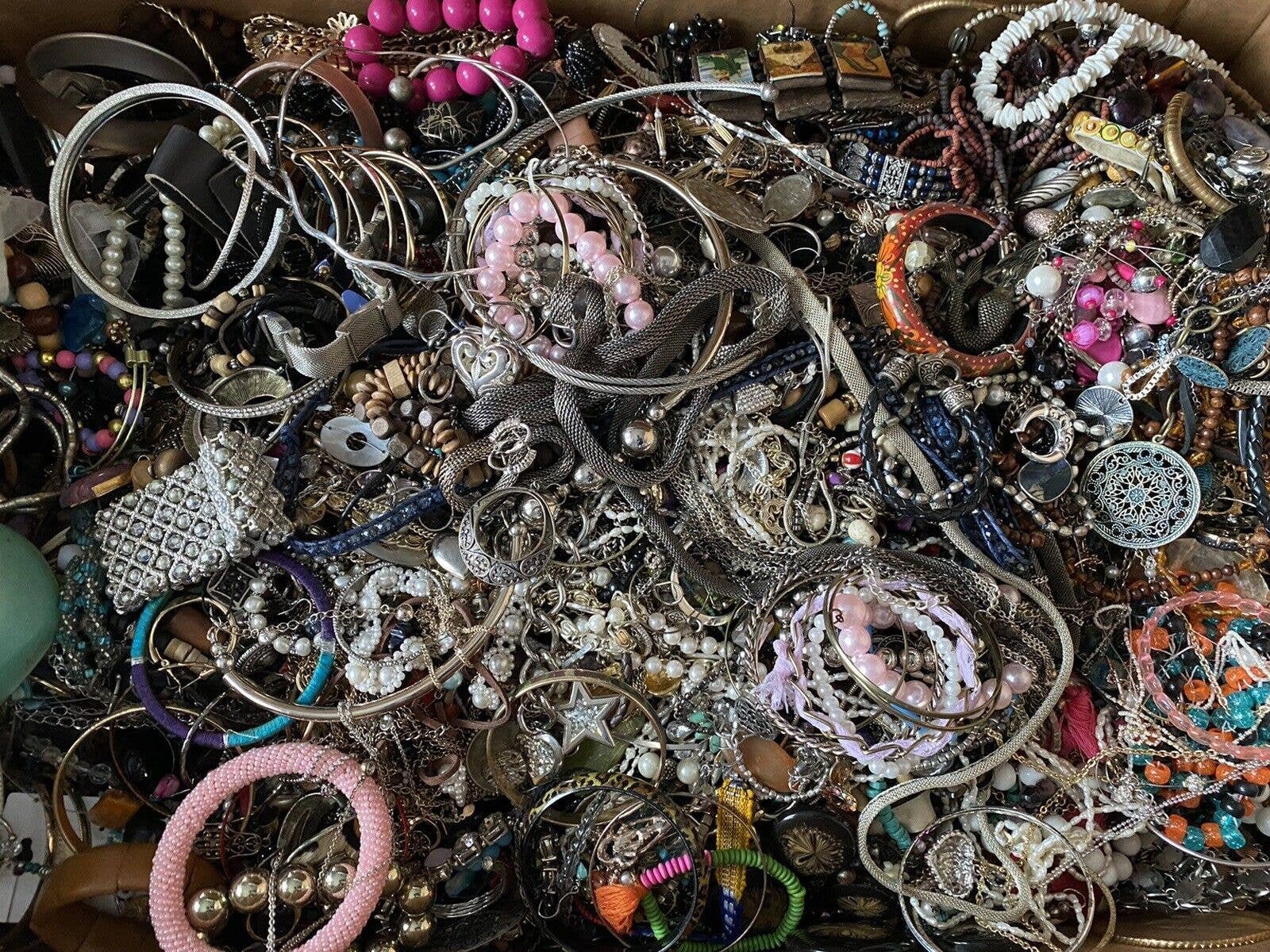Junk drawer jewelry lot - repair/scrap/crafts 6 Pounds