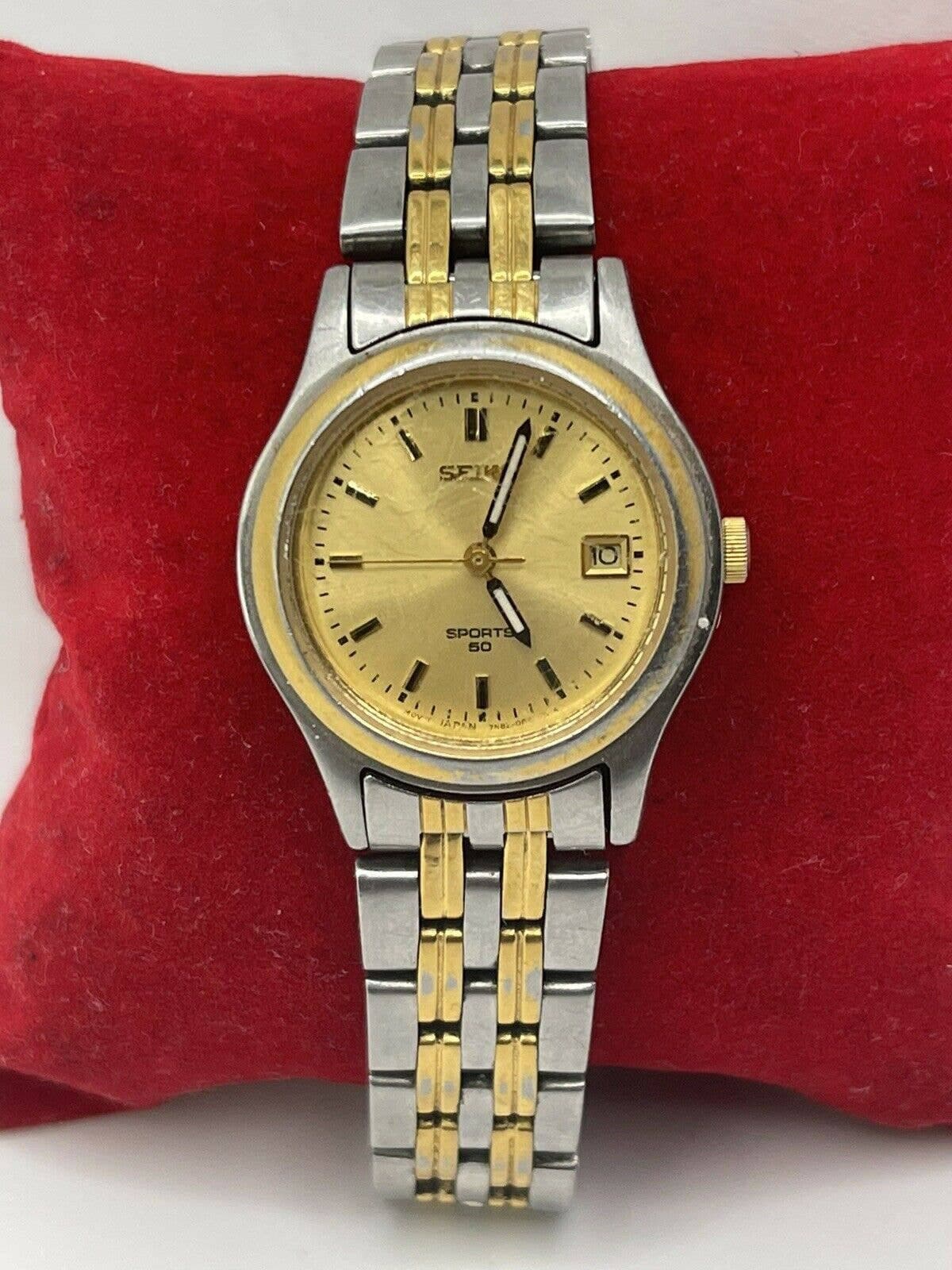 Mens Vintage Seiko Watch Sports 50 7N42-8079 Gold/silver Tone - Etsy Hong  Kong