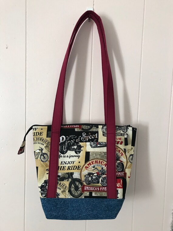 Vintage Motorcycle Shoulder Bag Biker Purse Etsy