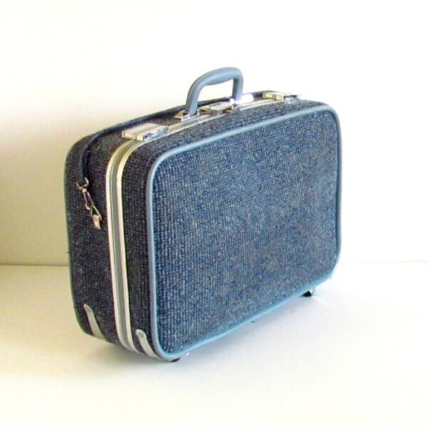 Vintage des années 60 Skyway moyenne bleu Train bagage / valise