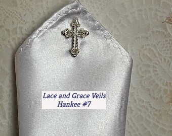 Pocket Square with Cross or Shamrock for First Communion