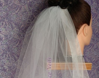 First Communion Veil Organza Edge Diamond White