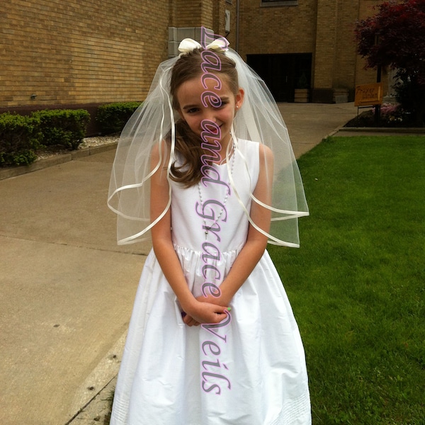 First Communion Veil with Bow