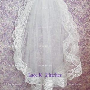 First 1st Communion Veil 2&quot; Lace Trim