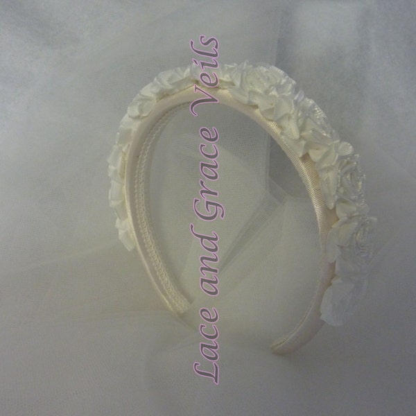 First Holy Communion Headband Ivory