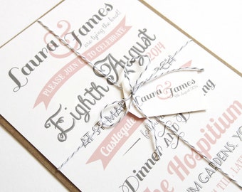 Vintage Type Wedding Invitation SAMPLE