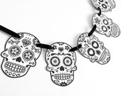 Sugar Skull Halloween Party Banner, Garland, Bunting, Dia de los Muertos, Mexican skull - INSTANT DOWNLOAD, DIY