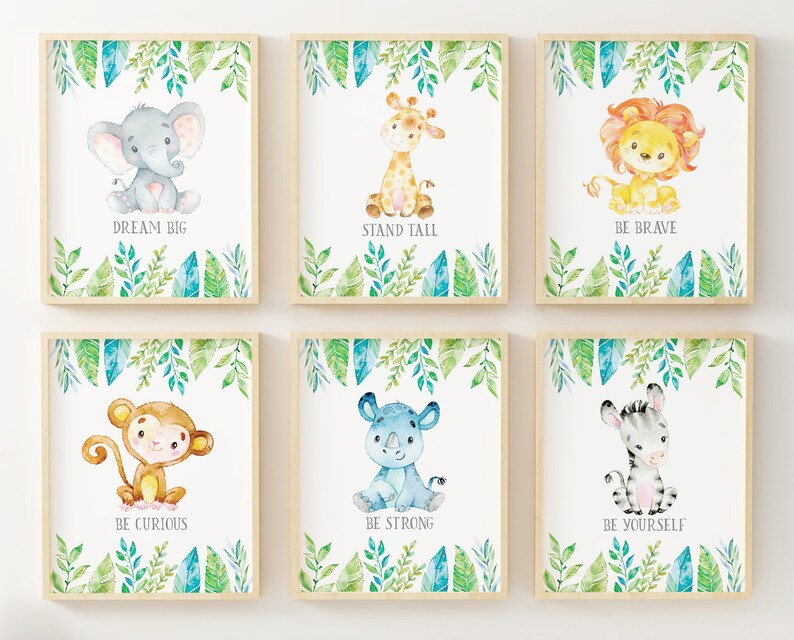 Jungle Safari Nursery Art Jungle Animals Nursery Prints | Etsy