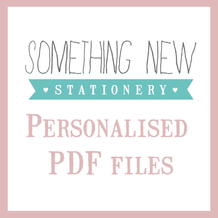 Printable Personalised Stationery DIY OPTION PDF Files only Etsy