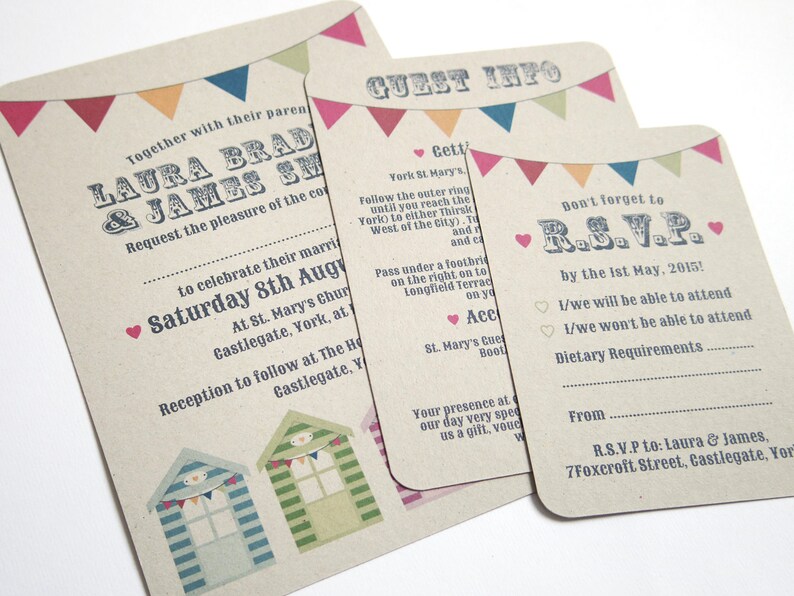 Beach Hut Wedding Invitation Beach Wedding Seaside Wedding ...