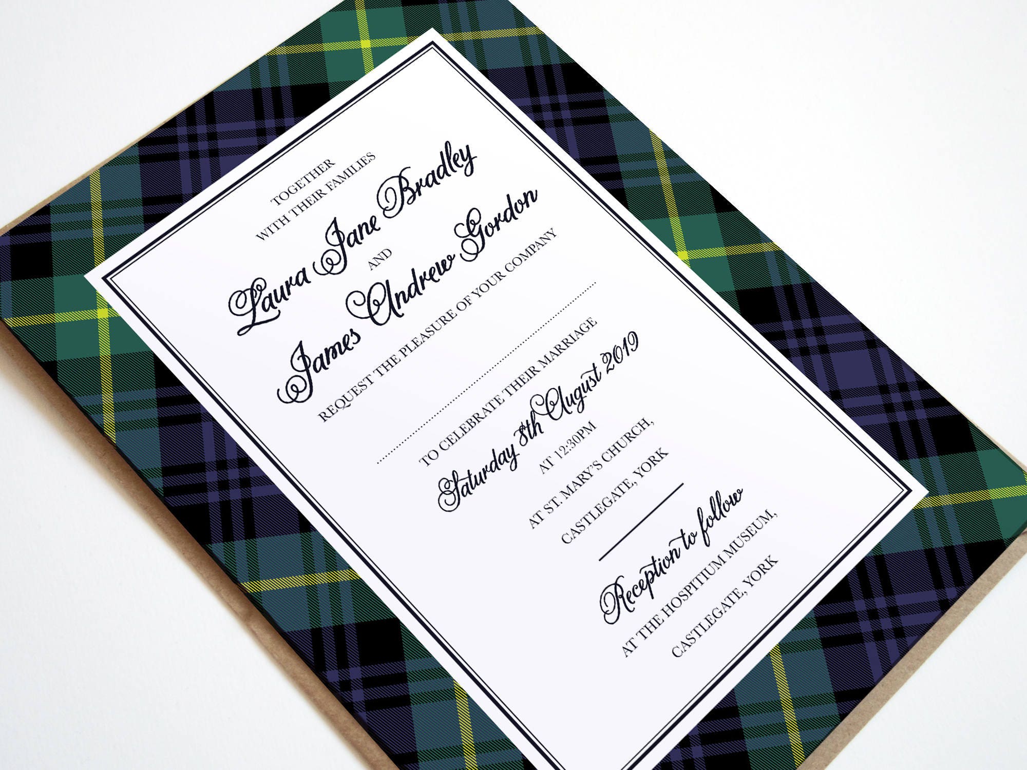 Gordon Tartan Wedding Invitation Scottish Wedding Scottish Etsy