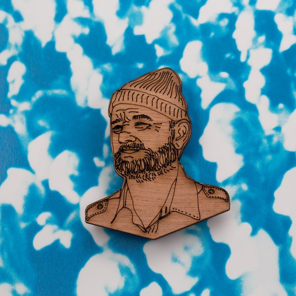 Bill Murray pin badge - (Zissou) ~ a Life Aquatic inspired laser cut brooch pin