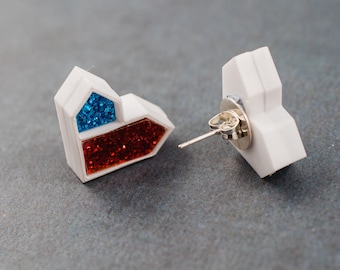 Hartlogo-oorbellen Birmingham, Birmingham-sieraden, acrylhartoorbellen, cadeau voor Brummies