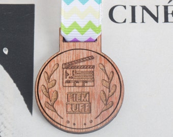 Film Buff Medal for Modern Achievements ~ movie geek award / cinema medal / brooch / badge