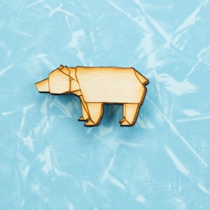 Origami Bear pin badge - gift for lovers of Japan, paper folders, origami jewelry, Japanese jewellery, Japanese jewellery