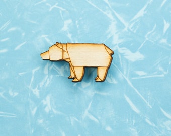 Origami Bear pin badge - gift for lovers of Japan, paper folders, origami jewelry, Japanese jewellery, Japanese jewellery