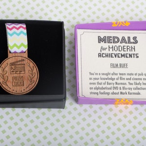 Film Buff Medal for Modern Achievements movie geek award / cinema medal / brooch / badge image 2
