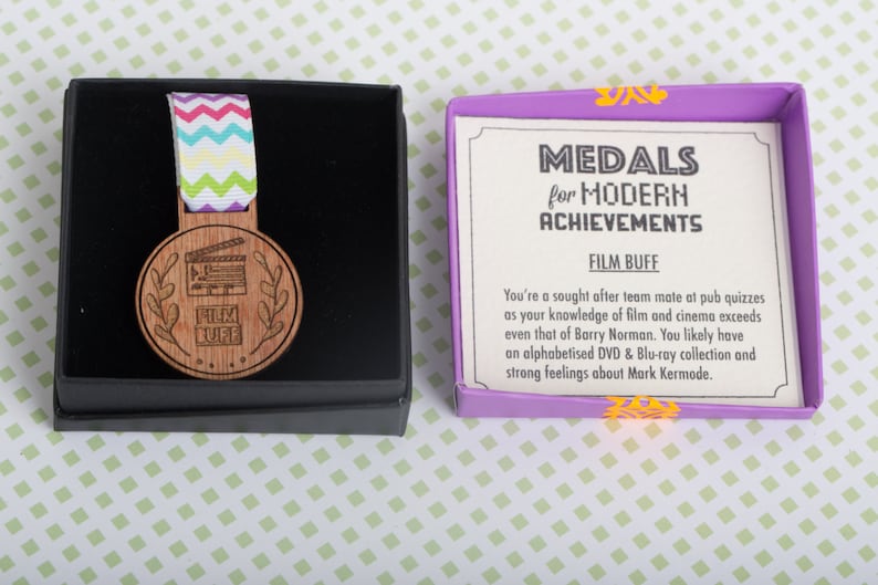 Film Buff Medal for Modern Achievements movie geek award / cinema medal / brooch / badge image 2