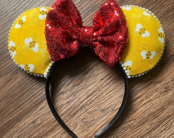 Pooh Bear-Inspired Mickey & Minnie Mouse Ear for Adults