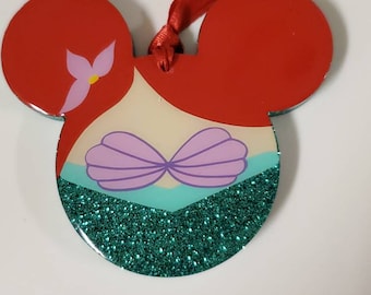 Magical mouse shaped glitter ornament mermaid princess inspired fish extender gift handmade gift