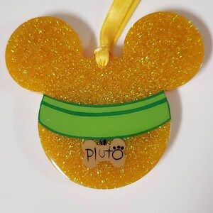 Magical mouse shaped glitter ornament cartoon dog dog tag inspired fish extender gift handmade gift gift for boys