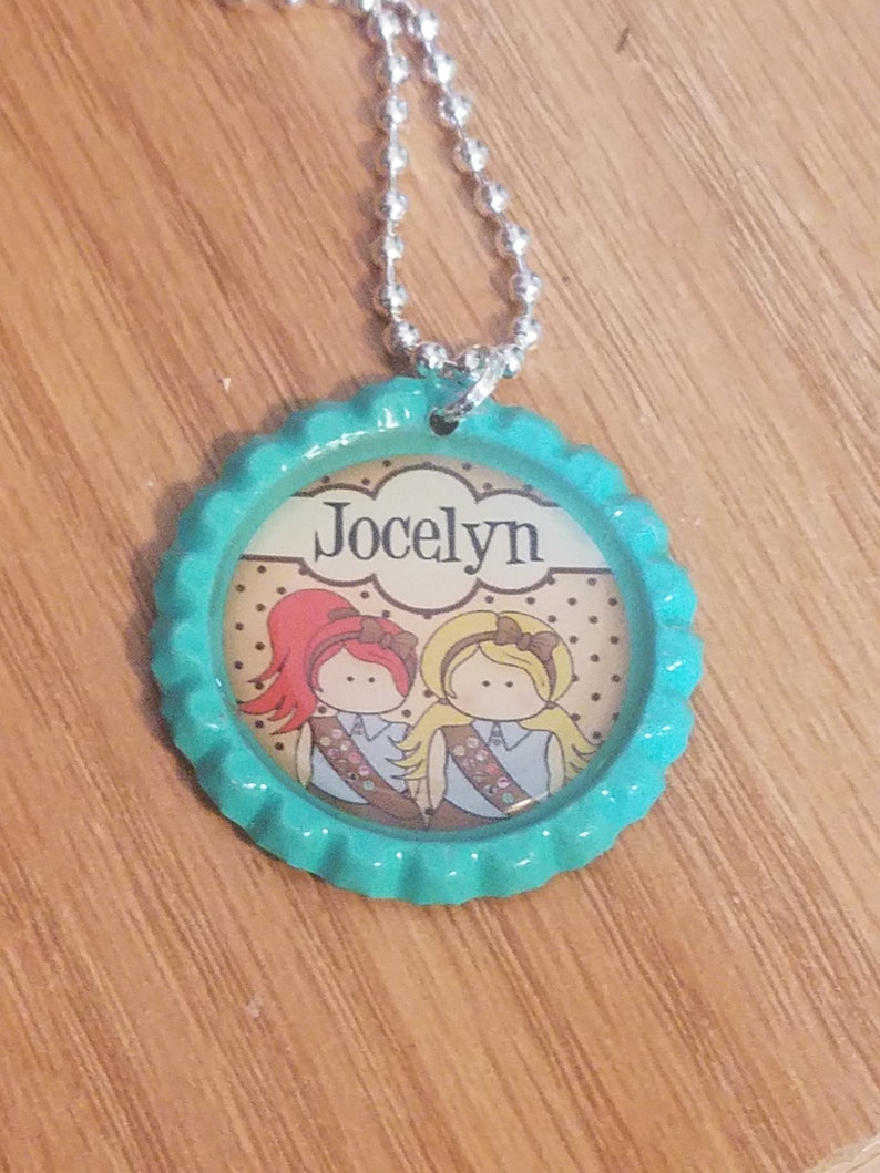 Brownie Girl Scouts Personalized ANY NAME Bottle Cap Necklace Etsy