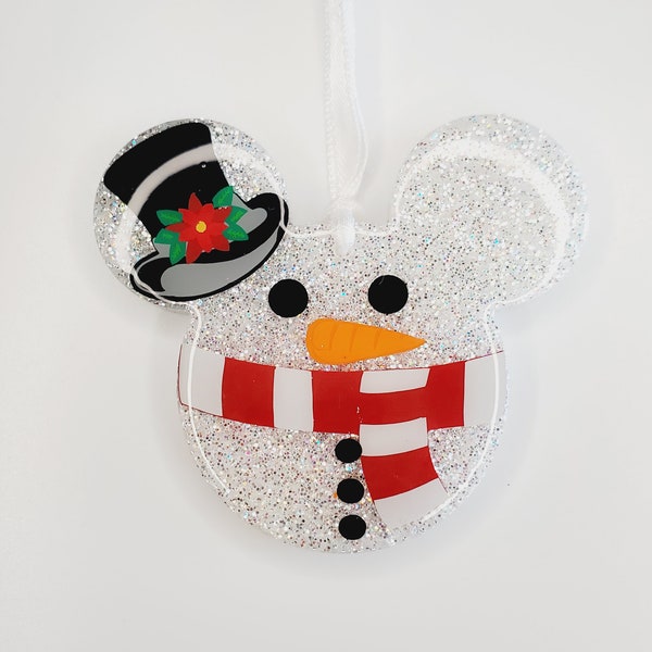Mouse shaped glitter Christmas ornament snowman classic fish extender gift handmade gift