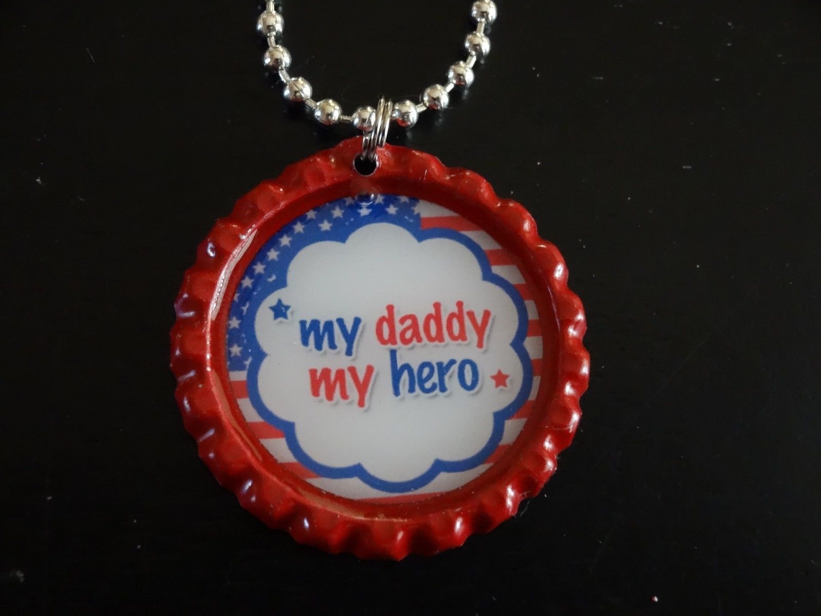 Daddy's or Mommy's Princess Little Girl Bottle Cap Jewelry Necklace 24" Chain 