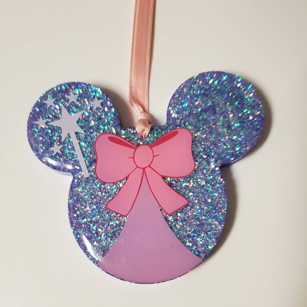 Magical Mouse shaped glitter ornament fairy princess inspired fish extender gift handmade gift