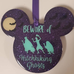 Magical mouse shaped glitter ornament three ghosts haunted ride inspired fish extender gift handmade gift