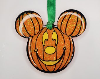 Mouse shaped glitter ornament pumpkin halloween inspired fish extender gift handmade gift Fe gift