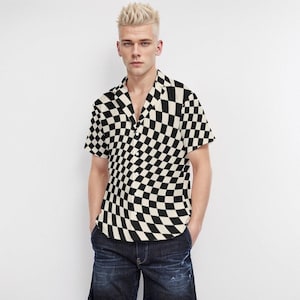 Checkered top black and white clearance