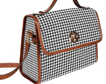 Women's Purse, Black Houndstooth Handbag, Women's Handbag, Retro Handbag, Retro Bag, Houndstooth Bag, Houndstooth Purse