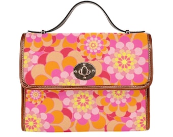Women's Handbag, Retro Handbag, Women's Purse, Mod 60s, 70s Style bag, 70s Style purse, Floral Handbag, Floral Purse, 70s inspired,60s Style