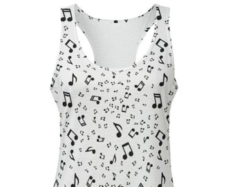 Eco friendly Shirt, Women's Tank Top, Music Notes Top, Tank Top, Tank Tops, Music Tank Top, Tank Top Women, Yoga Tank Tops, Music Lover Gift