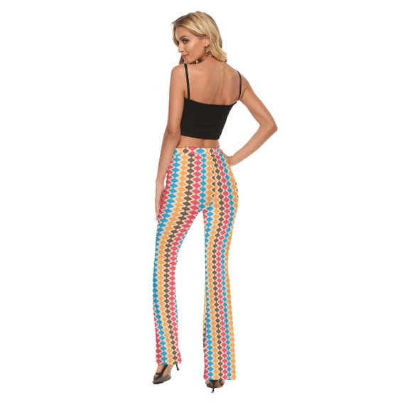 70s Flare Pants, 70s Style Flare Pants, Funky Stripe Pants 