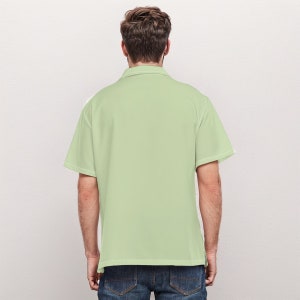 Mint Green Shirt Men, 60s Shirt style men, Retro Shirt Men, Vintage Style Bowling Shirt, Vintage 60s style shirt, Vintage Style Top image 5