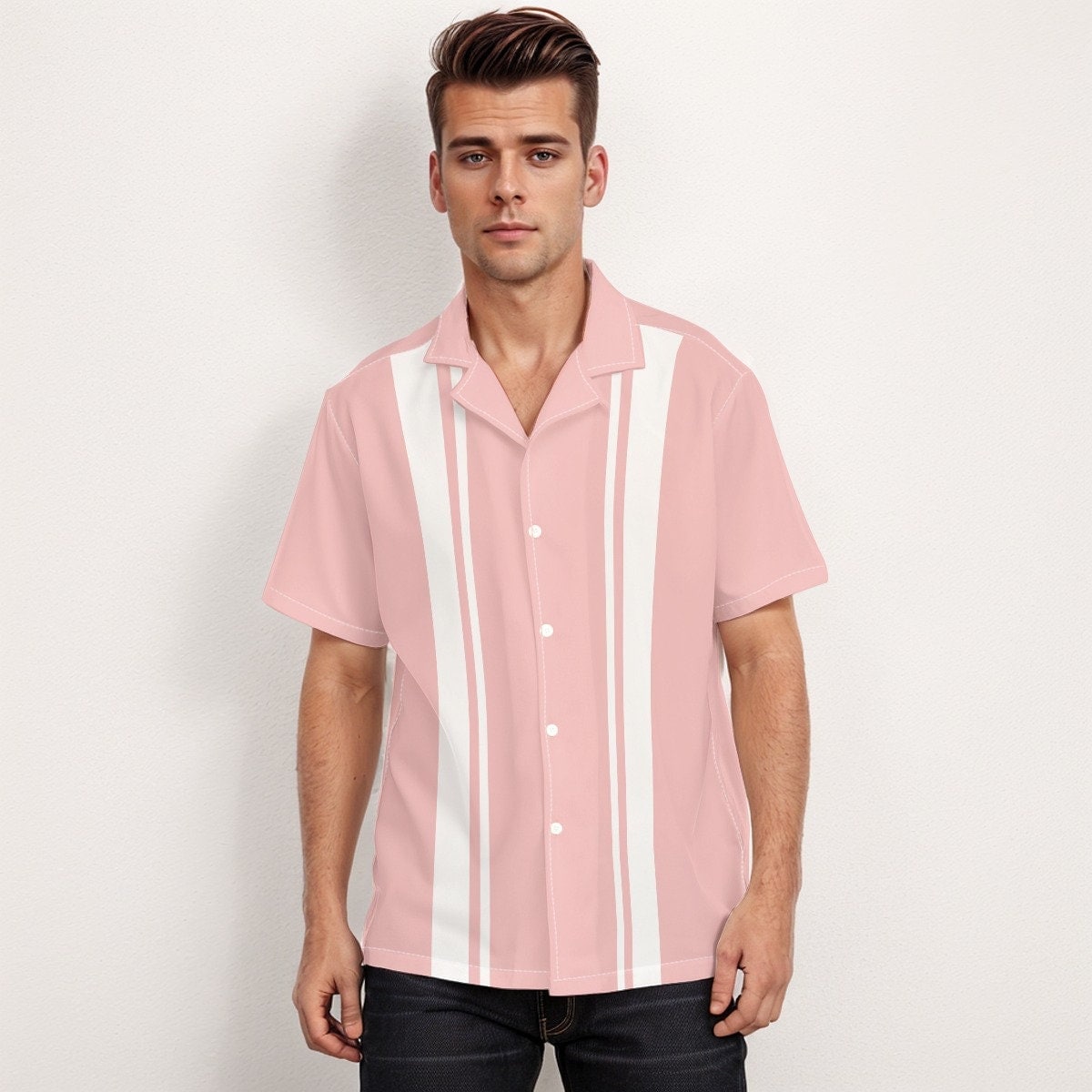 60s Shirt Style Men, Retro Shirt Men, Vintage Style Bowling