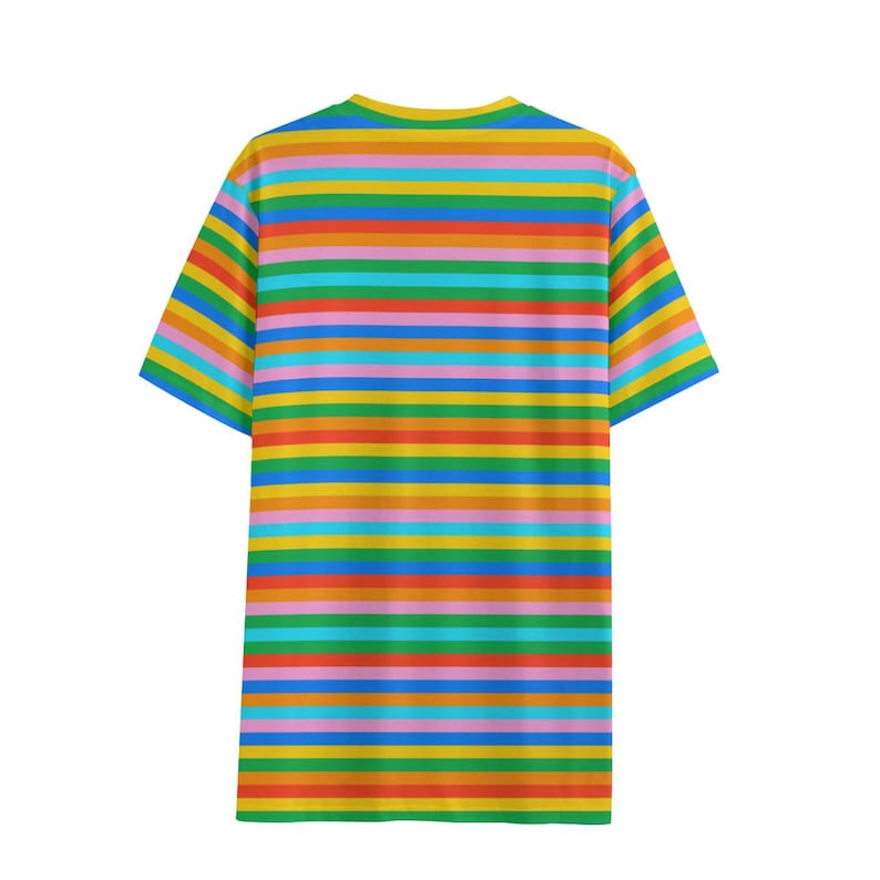 Öko-T-Shirt, Bio-T-Shirt für Männer, Regenbogen-Streifen-Shirt, V-Ausschnitt-T-Shirt, LGBTQ Pride Top, Nachhaltige Mode, Öko-Top Bild 4