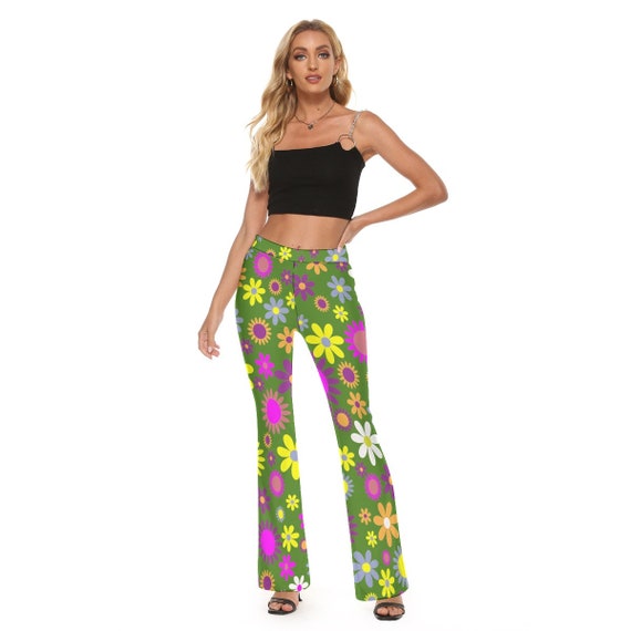 パンツ 70s color flare pants for gals 70s Flare Pants for Women - EDC Rave Festival Outfit High