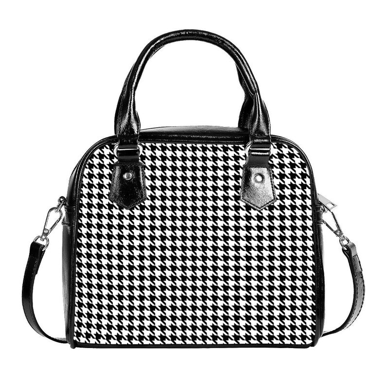 Vintage Handbags, Purses, Bags *New*     Houndstooth HandbagStripe HandbagBlack and White handbag Vintage style handbag Vintage print handbag Black houndstooth Handbag  AT vintagedancer.com