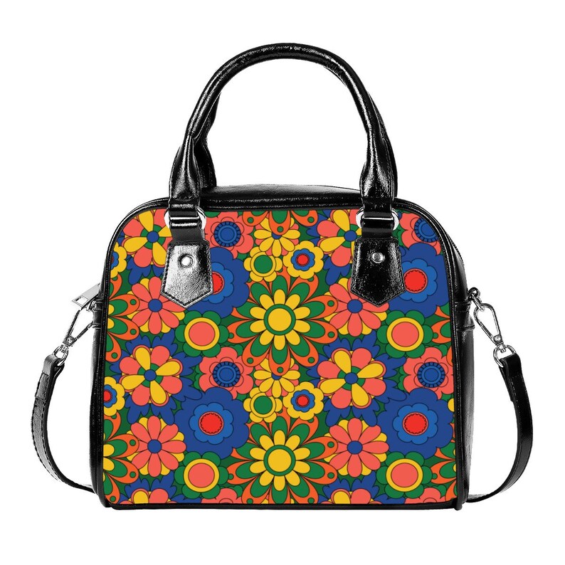 Women's Handbag, Retro Handbag, 60s 70s Style Purse, Mod 60s, 60s Style Purse, Floral Handbag, Hippie Purse, Vintage style handbag image 3
