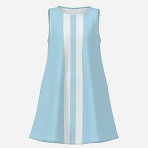 60s Dress Style | Light Blue Mod Mini Dress | Retro GoGo Tent Dress | Blue 60s Sleeveless Blue Vintage Style Dress