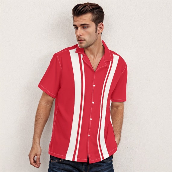 Chemise Manches Courtes à Carreaux Rouge Vintage Années 80 Taille M - Style Rétro Bowling