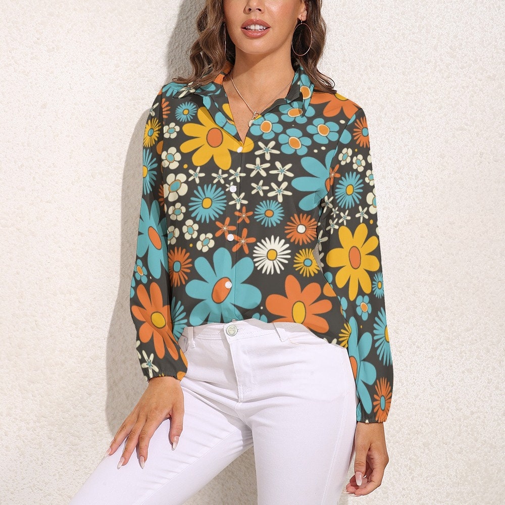 Mod Top Women, 60s Inspired Blouse, Mod 60s Top, Retro Top Mod Top Women, 60s Inspired Blouse, Mod 60s Top, Retro Top