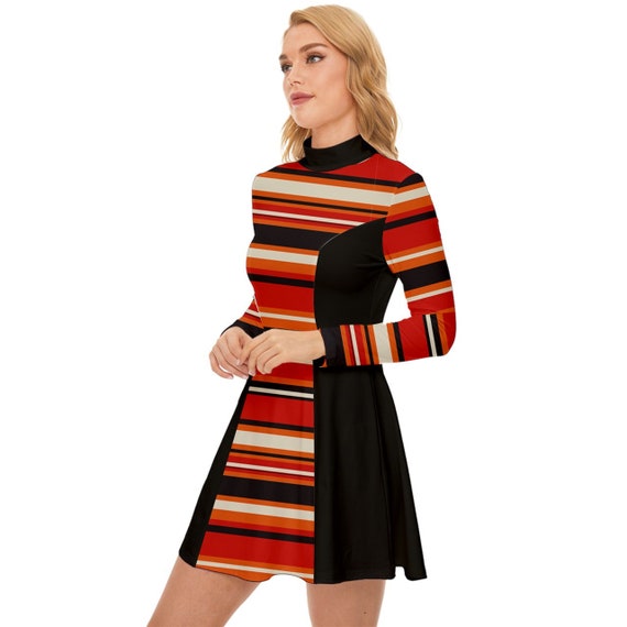 Black dress with red stripe sales
