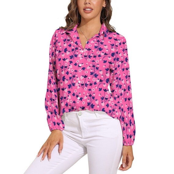 Camisa Fresa Camisa Rosa Mujer Camisa Rosa Neon Blusas De Mujer Tops De Mujer Tops De Mujer Manga Larga Camisas De Mujer Blusa Rosa Etsy Espana