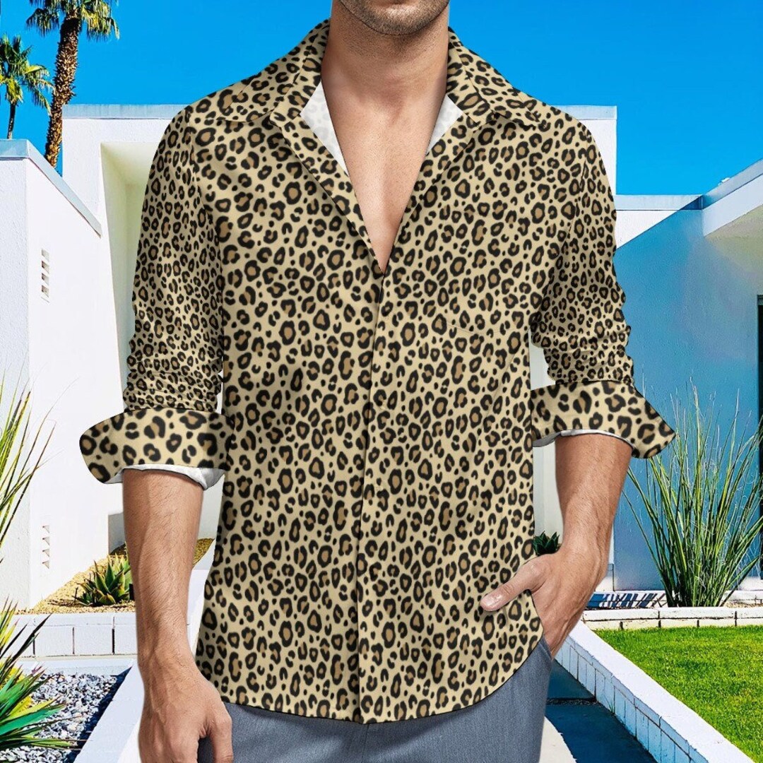 Leopard Print Shirt Men Leopard Shirt Men's Shirt Etsy